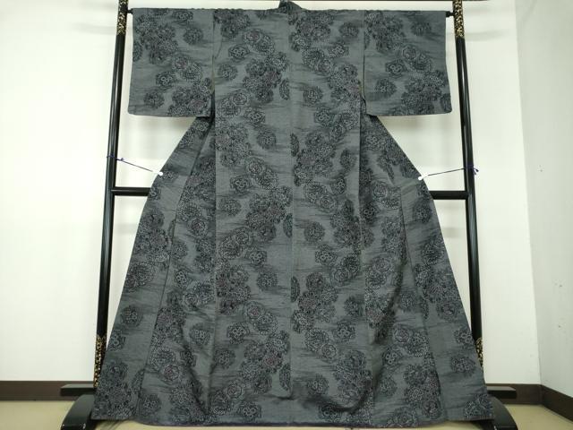平和屋着物●上質な紬 花絵皿 正絹 逸品 未使用 DAAX4434ps