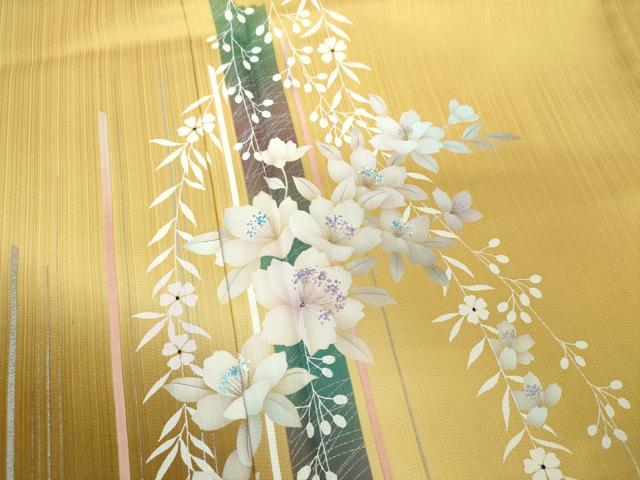 平和屋着物●訪問着 枝垂れ花 暈し染め 銀彩 正絹 逸品 DAAX4485ps