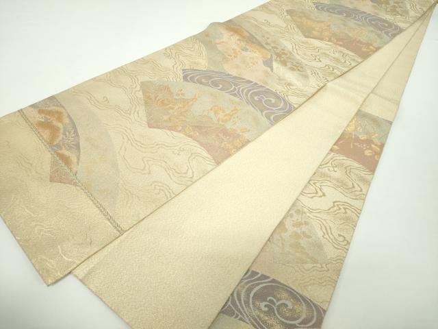 平和屋着物●西陣 六通柄袋帯 地紙獣花文 金銀糸 証紙付き 正絹 逸品 DAAX4555ps