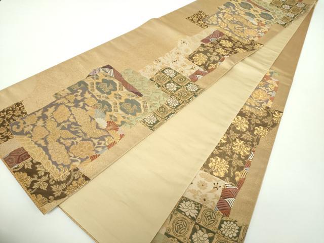 平和屋着物●六通柄袋帯 正倉院文様 金糸 正絹 逸品 DAAX4558ps