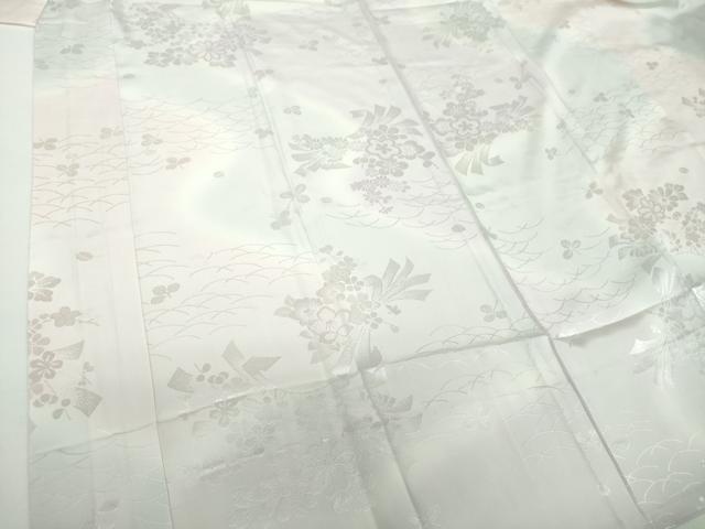 平和屋着物●上質な長襦袢 無双仕立て 束ね熨斗花地紋 暈し染め まるやま扱い 正絹 逸品 未使用 DAAX4664ps