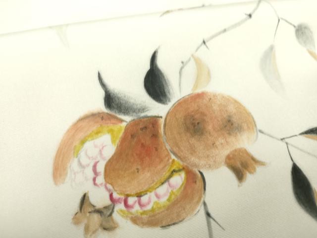 平和屋着物●塩瀬 つけ帯 手描き 休み鳥 成り物 正絹 逸品 DAAX4821ps