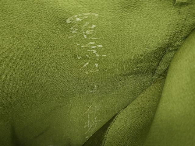 平和屋着物●つけ帯 手描き 枝花文 鬼しぼ縮緬 金彩 正絹 逸品 DAAX4823ps