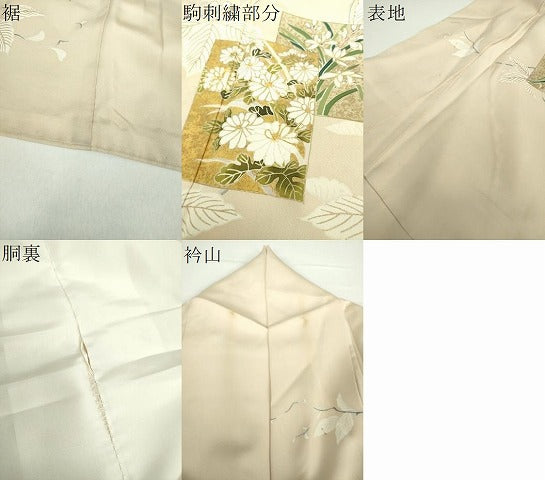 平和屋着物●訪問着 駒刺繍 色紙重ね花文 桐 金彩 正絹 逸品 DAAX4964ps