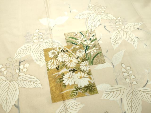 平和屋着物●訪問着 駒刺繍 色紙重ね花文 桐 金彩 正絹 逸品 DAAX4964ps