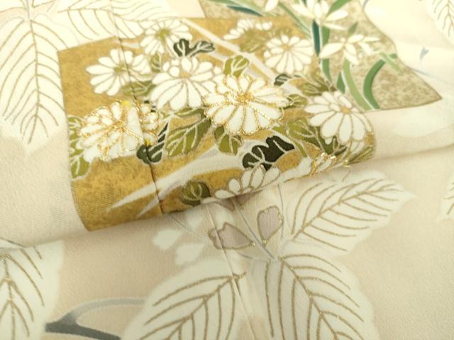 平和屋着物●訪問着 駒刺繍 色紙重ね花文 桐 金彩 正絹 逸品 DAAX4964ps
