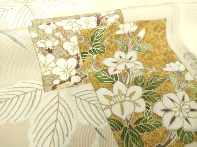 平和屋着物●訪問着 駒刺繍 色紙重ね花文 桐 金彩 正絹 逸品 DAAX4964ps