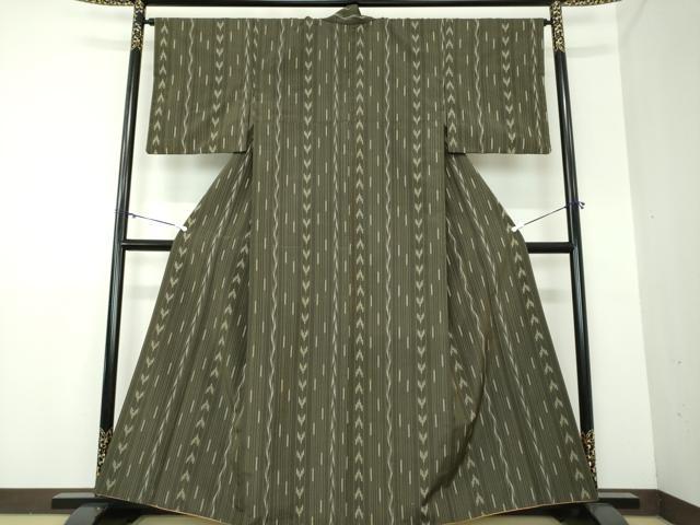 平和屋着物●民芸紬 間道 鈴乃屋扱い 証紙付き 正絹 逸品 DAAX4970ps