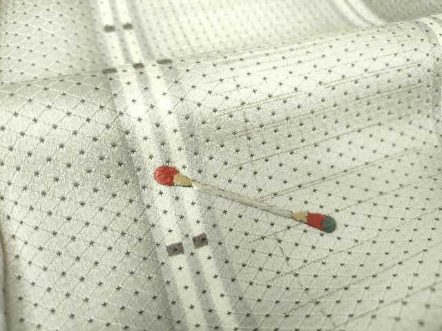 平和屋着物●訪問着 お召地 刺繍 櫛 簪 暈し染め 金糸 正絹 逸品 DAAX4971ps
