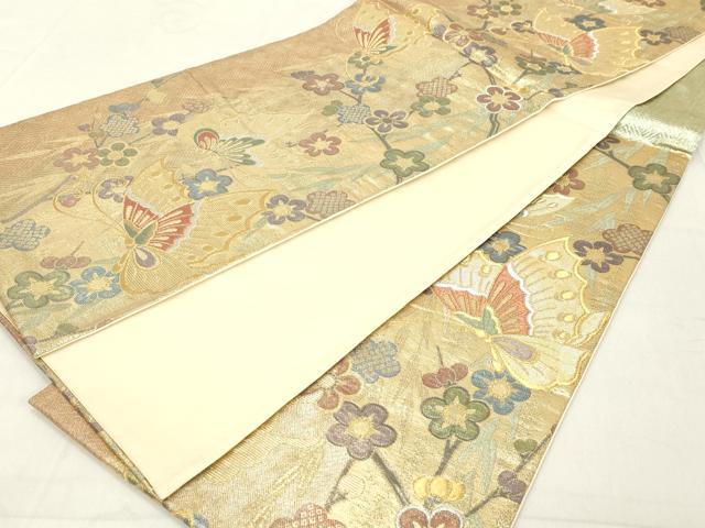 平和屋着物◎六通柄袋帯 舞蝶枝垂れ花文 金銀糸 正絹 逸品 DAAX5170cd