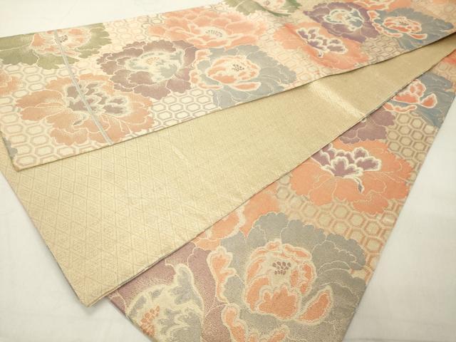 平和屋着物◎全通柄京袋帯 草花文 金糸 正絹 逸品 DAAX5291cd