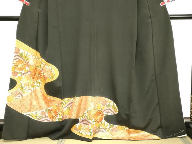 平和屋着物■豪華黒留袖 駒刺繍 吉祥花文 金彩 正絹 逸品 DAAX5295cd