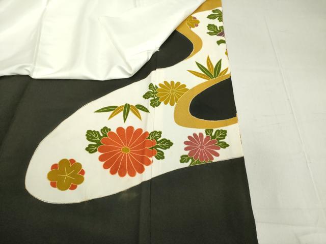 平和屋着物■豪華黒留袖 駒刺繍 吉祥花文 金彩 正絹 逸品 DAAX5295cd