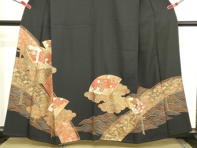 平和屋着物■豪華黒留袖 駒刺繍 吉祥花文 金彩 正絹 逸品 DAAX5302cd