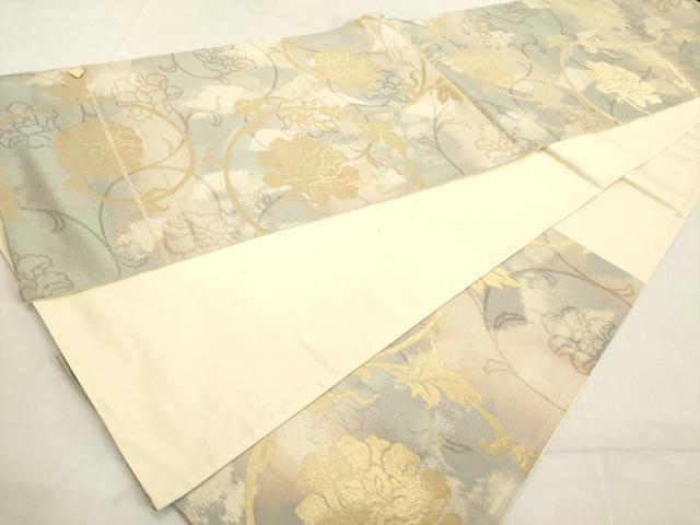 平和屋着物◎六通柄袋帯 花唐草文 金糸 正絹 逸品 DAAX5351cd