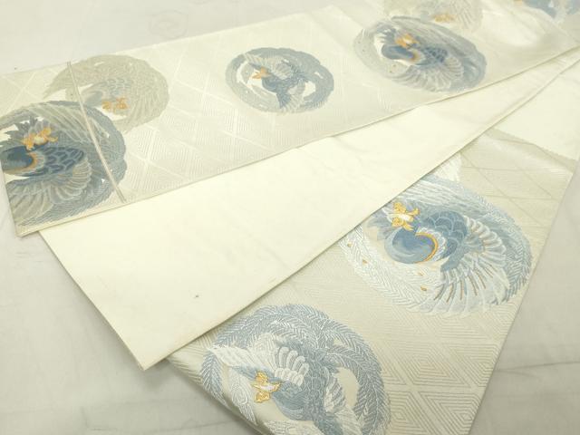 平和屋着物◎六通柄袋帯 唐織 鳳凰丸文 金銀糸 正絹 逸品 DAAX5385cd