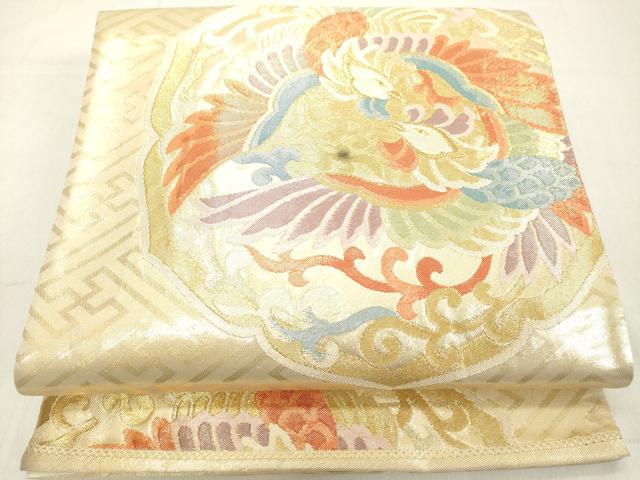 平和屋着物◎六通柄袋帯 鳳凰文 金糸 正絹 逸品 DAAX5453cd