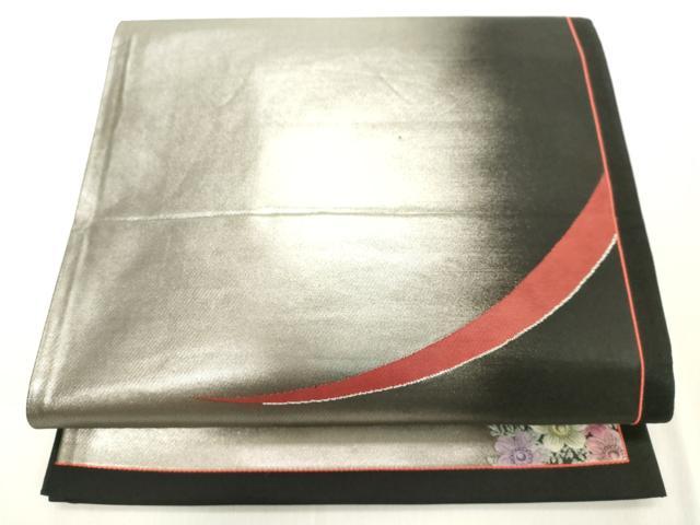 平和屋着物◎太鼓柄袋帯 幾何学文 銀糸 正絹 逸品 DAAX5454cd
