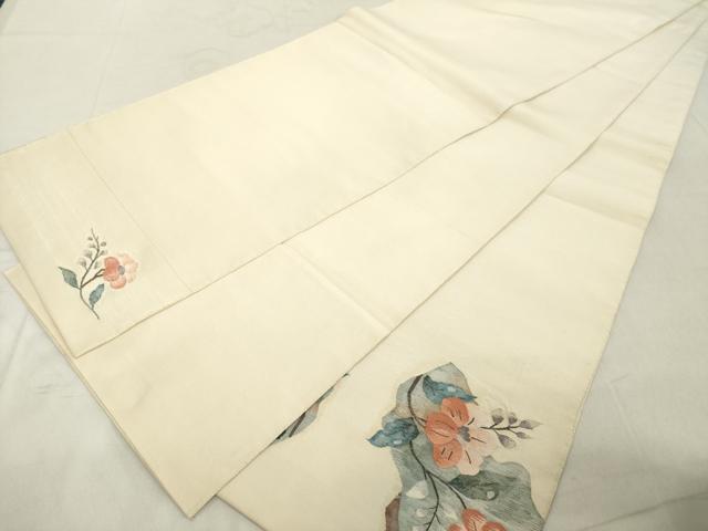 平和屋着物◎太鼓柄袋帯 草花文 鈴乃屋扱い 正絹 逸品 DAAX5457cd