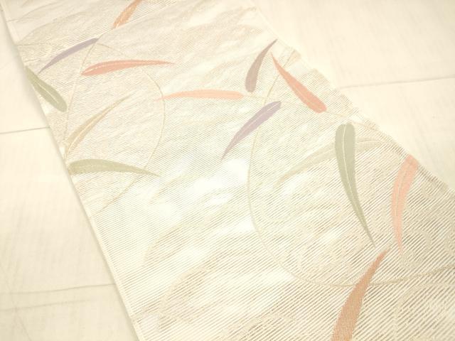 平和屋着物*夏物 六通柄袋帯 流水草葉文 金糸 DAAX5534cm