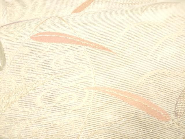 平和屋着物*夏物 六通柄袋帯 流水草葉文 金糸 DAAX5534cm