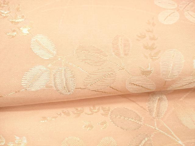 平和屋着物*夏物 六通柄袋帯 草葉文 金銀糸 正絹 逸品 DAAX5537cm