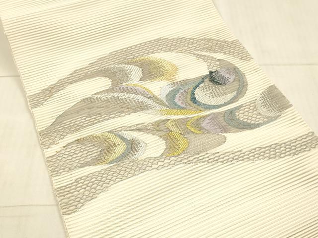 平和屋着物*夏物 絽綴れ 八寸名古屋帯 抽象文様 金銀糸 正絹 逸品 DAAX5551cm