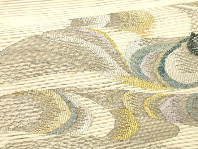 平和屋着物*夏物 絽綴れ 八寸名古屋帯 抽象文様 金銀糸 正絹 逸品 DAAX5551cm