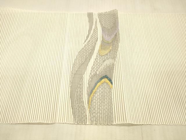 平和屋着物*夏物 絽綴れ 八寸名古屋帯 抽象文様 金銀糸 正絹 逸品 DAAX5551cm