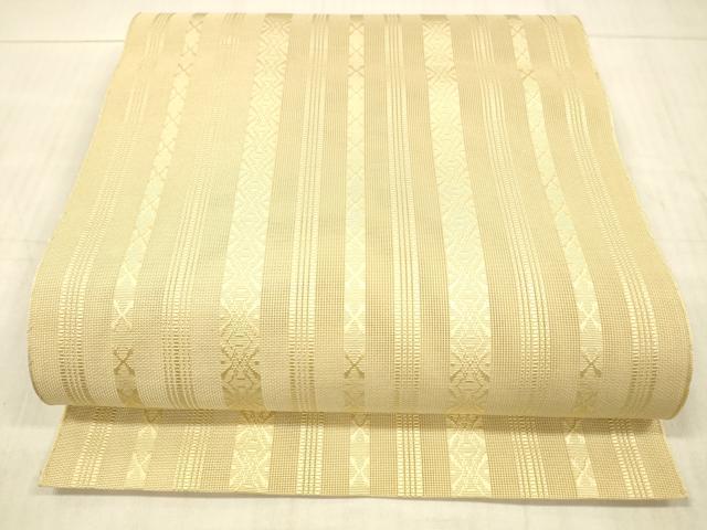 平和屋着物*夏物 本場筑前博多織 八寸名古屋帯 紗献上 香色 正絹 逸品 DAAX5564cm