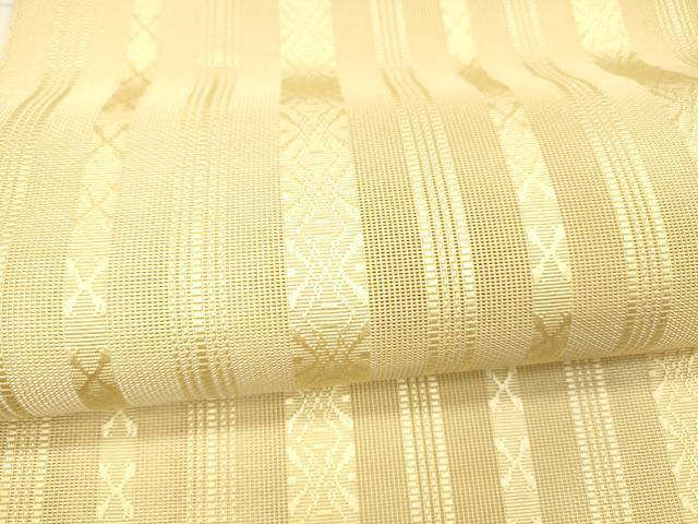 平和屋着物*夏物 本場筑前博多織 八寸名古屋帯 紗献上 香色 正絹 逸品 DAAX5564cm