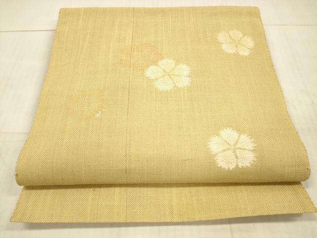 平和屋着物*夏物 八寸名古屋帯 舞花文 正絹 逸品 DAAX5566cm