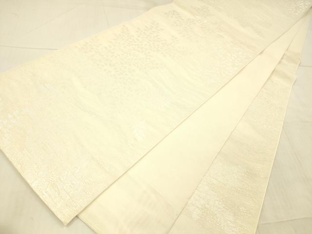 平和屋着物*夏物 六通柄袋帯 枝葉文 銀糸 正絹 逸品 DAAX5579cm