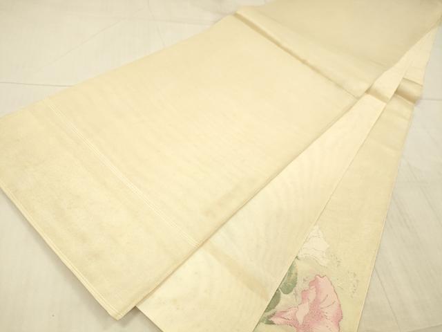 平和屋着物*夏物 太鼓柄袋帯 草花文 金銀糸 正絹 逸品 DAAX5589cm