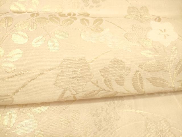 平和屋着物*夏物 六通柄袋帯 草花文 金銀糸 正絹 逸品 DAAX5590cm