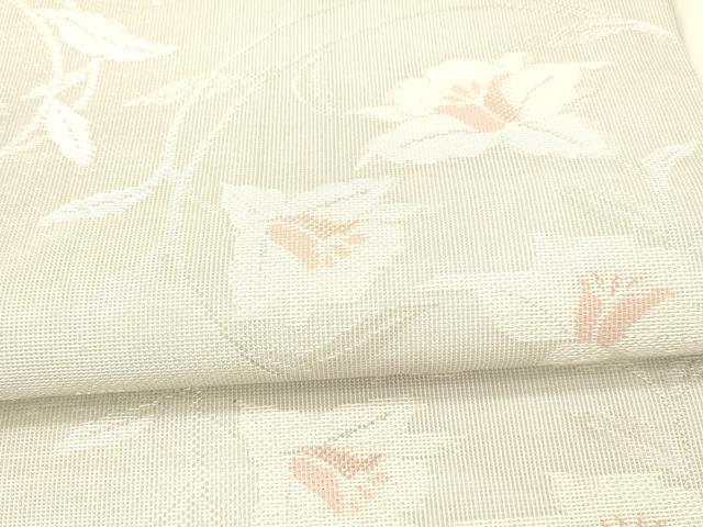 平和屋着物*夏物 六通柄袋帯 草花文 銀糸 DAAX5596cm