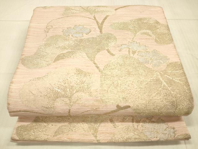 平和屋着物*夏物 西陣 川島織物 六通柄袋帯 草花文 金銀糸 正絹 逸品 DAAX5598cm