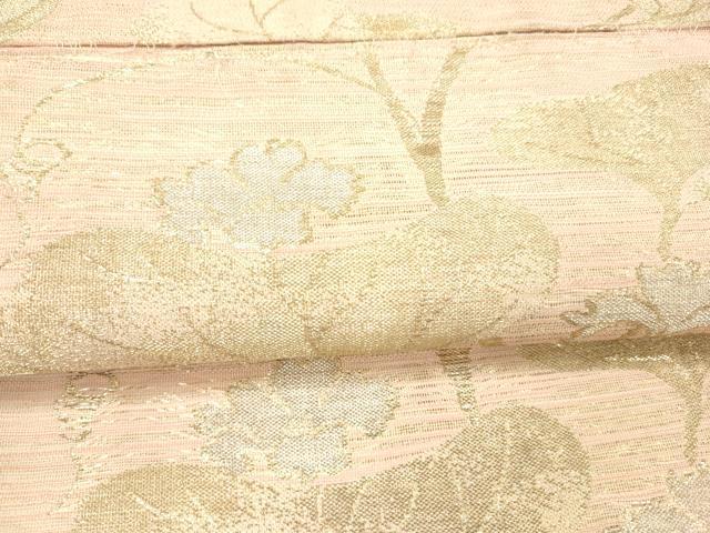 平和屋着物*夏物 西陣 川島織物 六通柄袋帯 草花文 金銀糸 正絹 逸品 DAAX5598cm