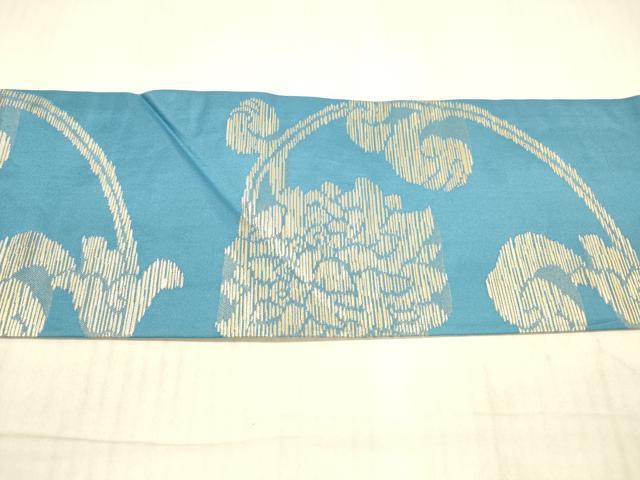 平和屋着物●西陣 川島織物 九寸名古屋帯 花唐草文 金糸 正絹 逸品 DAAX5621cm