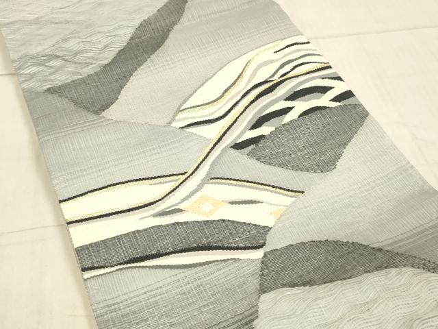 平和屋着物*夏物 太鼓柄袋帯 抽象文様 金糸 正絹 逸品 DAAX5646cm