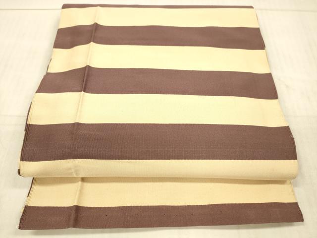 平和屋着物●綴れ 八寸名古屋帯 横段文 正絹 逸品 DAAX5649cm