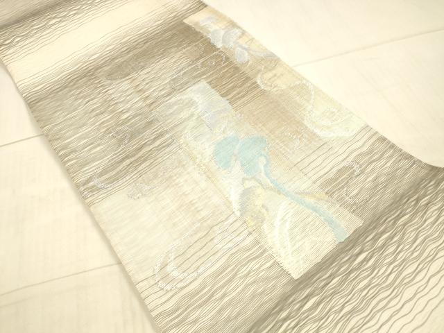 平和屋着物*夏物 太鼓柄袋帯 流水松文 金銀糸 正絹 逸品 DAAX5672cm