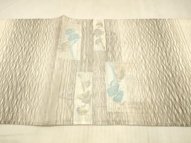 平和屋着物*夏物 太鼓柄袋帯 流水松文 金銀糸 正絹 逸品 DAAX5672cm
