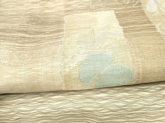 平和屋着物*夏物 太鼓柄袋帯 流水松文 金銀糸 正絹 逸品 DAAX5672cm