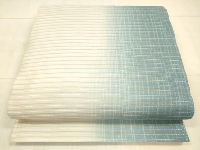 平和屋着物*夏物 全通柄袋帯 横段文 金糸 正絹 逸品 DAAX5674cm