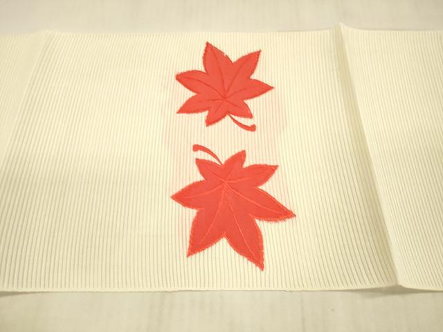 平和屋着物*夏物 絽綴れ 八寸名古屋帯 舞葉文 金銀糸 正絹 逸品 DAAX5683cm