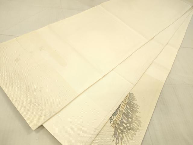 平和屋着物*夏物 太鼓柄袋帯 螺鈿箔 籬文 銀糸 正絹 逸品 DAAX5689cm