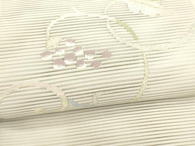 平和屋着物*夏物 絽綴れ 八寸名古屋帯 葡萄蔦の葉文 金銀糸 正絹 逸品 DAAX5700cm