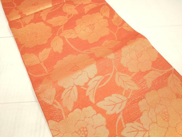 平和屋着物*夏物 全通柄 本袋帯 草花文 金糸 正絹 逸品 DAAX5710cm