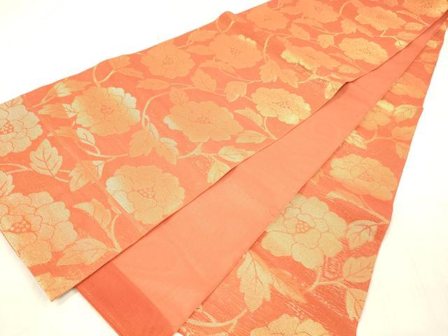 平和屋着物*夏物 全通柄 本袋帯 草花文 金糸 正絹 逸品 DAAX5710cm